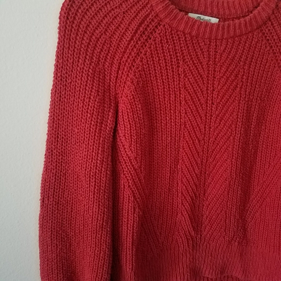 Madewell Red Balloon Sleeve Pullover Sweater - Picture 2 of 9